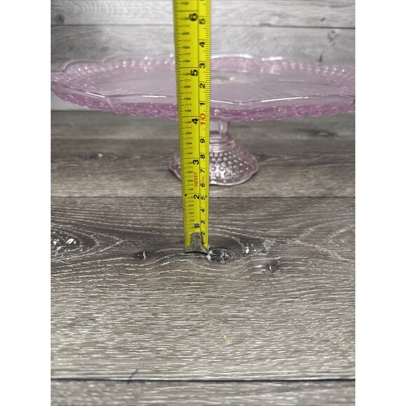 Vintage Gorham Emily's Attic Collection Pink 13” Footed Cake Plate Stand hobnail - Picture 11 of 11